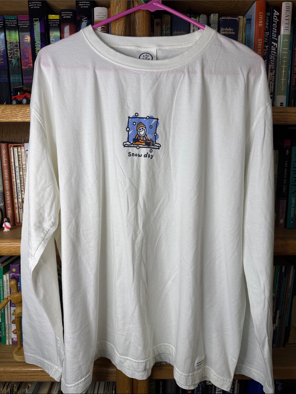 Women's White 'Snow Day' Life is Good Long-Sleeve Graphic Tee Shirt